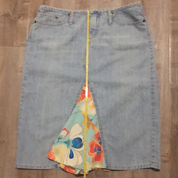 Express jean skirt with silk trim - Vintage - Picture 6 of 8